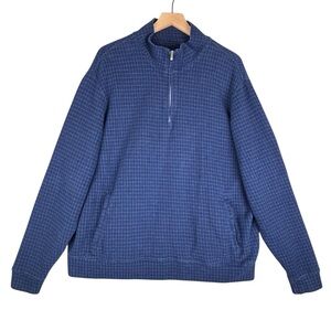 Carnoustie Jacket Mens Size XL Blue Windowpane Check 1/4 Zip Golf Pullover